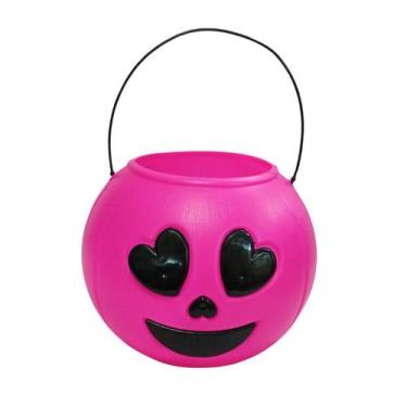 Imagem de Balde Halloween Abóbora Coração com Alça 18cm x 14cm - Extra Festas, R