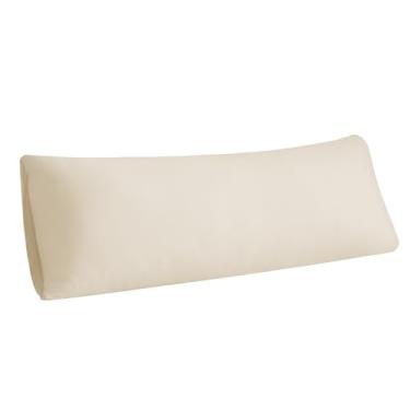 Imagem de Capa de travesseiro de corpo elástico - fronha longa de malha jersey para travesseiro corporal, 1 pacote - Fecho de envelope e não irrita a pele, macia e respirável para dormir, 51 x 137 cm, bege