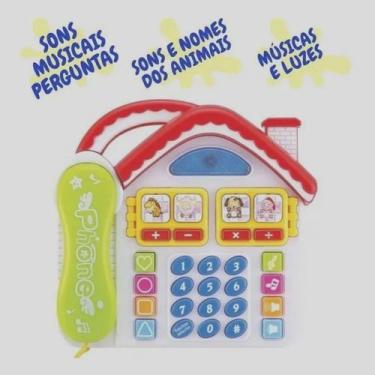 Imagem de Telefone Brinquedo Casinha c/ Bichinhos Luz Som E Música. - toys king