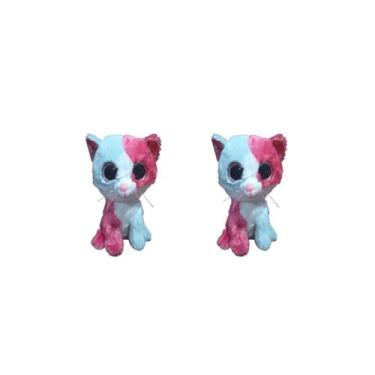Imagem de Kit C/2x Brinquedo de Pelúcia Gato Rosa-Ciano - Ty Rara