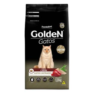 Imagem de Ração Golden Gatos Adultos Castrados sabor Carne 1 Kg, 3024-041