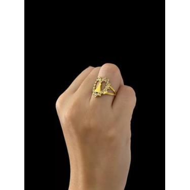 Imagem de Anel Feminino Nossa Senhora Coração - Banhado a Ouro 18k - ToJoia18k, 