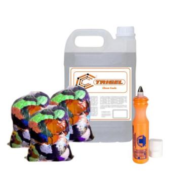 Imagem de Limpa Ferramentas (Clean Tools) 5 Litros, Pano Retalho 2Kg & Marcador 