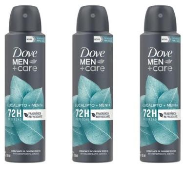 Imagem de Kit 3 Desodorante Dove Men + Care Eucalipto e Menta Aerossol 150ml