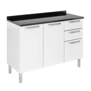 Imagem de Balcão Tarsila Com Tampo 3Portas 2Gavetas Ig3g2-120 Itatiaia, Branco