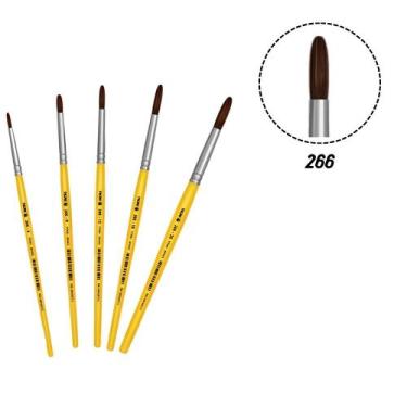 Imagem de 7 Pincel Tigre 266 Redondo Pêlo Pônei N.00,04,08,12,16,20,24