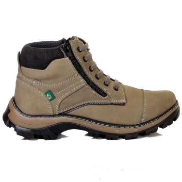 Imagem de Bota Adventure Masculina Couro Zíper Trilha Resistente Lisa