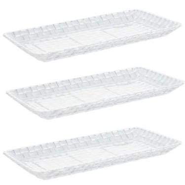 Imagem de Kit 3 Travessas de Vidro Cristal 25cm Para Sobremesa Tress - Lyor