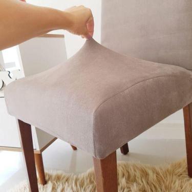 Imagem de Capa De Cadeira Suede Cinza Tecido Anti-gato Tamanho Univers - Tem Tud