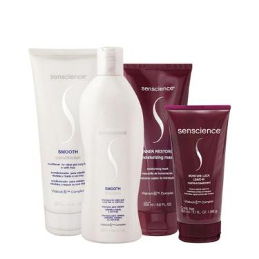 Imagem de Kit Senscience Smooth Inner Moisture Home Care Leave-in (4 produtos)