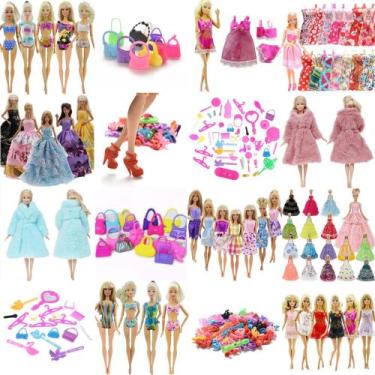 Imagem de Super Kit de Acessórios para Bonecas Vestidos Sapatos Acessórios Etc K