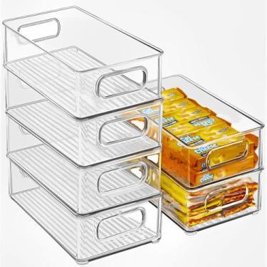 Imagem de Organizador multiuso kit com 6 geladeira armários dispensa lavanderia 
