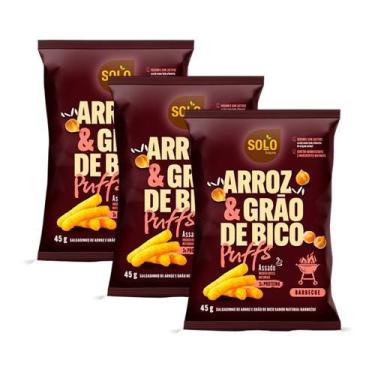 Imagem de Kit 3X: Snack Puffs Arroz e Grão de Bico Barbecue Solo Snacks 45g