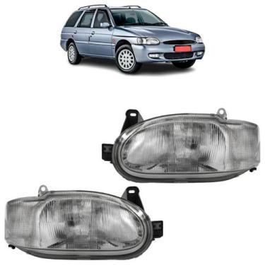 Imagem de Farol Dianteiro Escort Zetec 1997 A 2003 Máscara Cromada - Automotive 