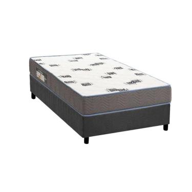 Imagem de Cama Box Solteiro: Colchão Espuma D33 Ortobom Light Saúde + Base CRC Suede Gray (78x188)