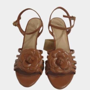 Imagem de Sandália Feminina Solis Brasil Couro Rum Caseinado-Feminino