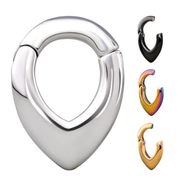 Imagem de PUNKYOUTH Gancho de orelha com pesos para lóbulo de orelha esticado em aço inoxidável calibre de orelha magnético 2 g (6 mm) alargadores de orelha túnel kit de joias para piercing corporal