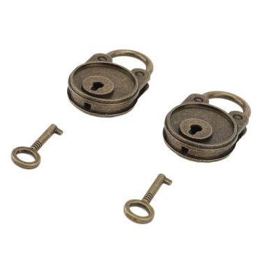 Imagem de Ferramenta Vogueing Pequeno Cadeado Com 1 Chave, Mini Cadeado Com Chave Em Forma de Urso Cadeado de Latão Vintage Mini Cadeado Antigo de Bronze para Bagagem, Diário, Livro, Caixa