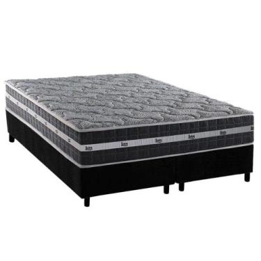 Imagem de Conjunto Box Queen: Colchão Molas D Angelis Anjos Ensacadas Black Grap