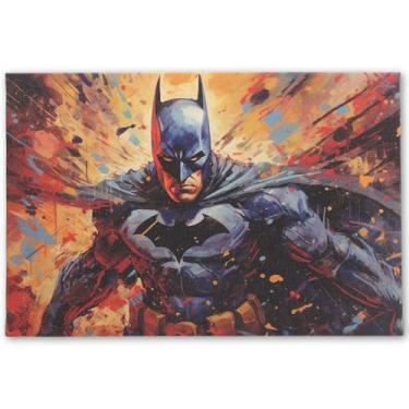 Imagem de Open Road Brands Decoração de parede em tela emoldurada DC Comics Batman Explosion Gallery - Arte de parede Batman para homem caverna ou sala de cinema