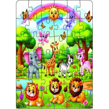 Imagem de Quebra-Cabeça Infantil Animais Floresta 2 36 Peças MDF 18x26 - Brother
