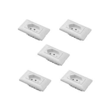 Imagem de Kit 5 Tomadas Para Móvel 10A Branco Aria Tramontina 57241102