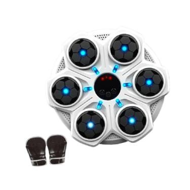 Imagem de Vaveren Máquina de boxe de música, boxe eletrônico alvo de ajustável Target Boxing Trainer Punching Pad para esportes de ginástica em casa, Branco