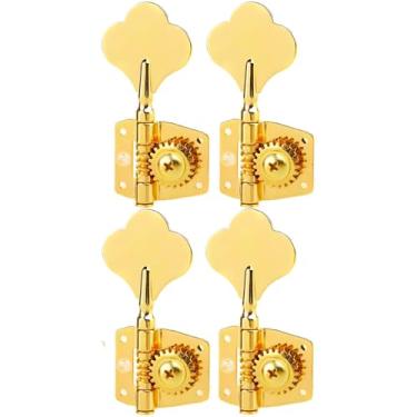 Imagem de Jogo de Tarraxas Vintage Jazz Bass Dourada Para Contra Baixo 4 Cordas Em Linha