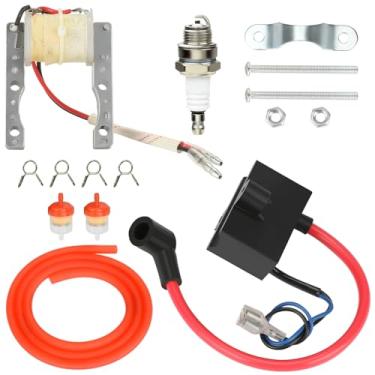 Imagem de YOXUFA Kit de vela de ignição magnética de ignição CDI de desempenho para 49cc 50cc 66cc 80cc 100cc 2-Stroke PK80 BT80 YD100 peças de bicicleta motorizada a gás motor