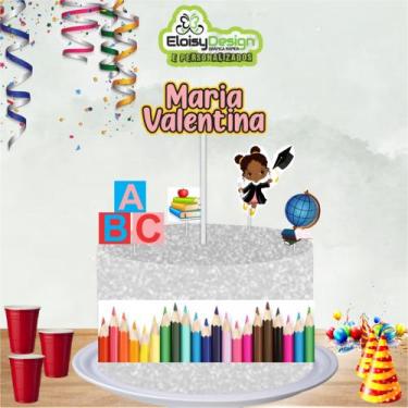 Imagem de Topo para Bolo ABC (Formatura) menina para aniversário - EloisyDesign