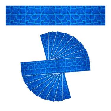 Imagem de Kit 06 Adesivos Piscina Vinílico Fundo Água Escura 100x20cm - Resitank