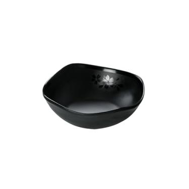 Imagem de Tigela de arroz para tempero de restaurante panela quente comercial, tigela pequena de restaurante de porcelana preta anti-queda -34072-5,5-preta