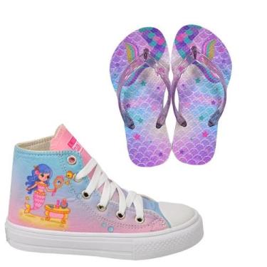 Imagem de Tênis Infantil Feminino Unicórnio Sereia Menina Botinha Cano Alto Club