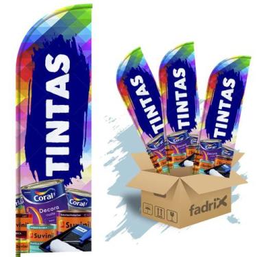 Imagem de Wind Banner Dupla Face 3mt Loja de Tintas Kit C/ 3unds - Fadrix