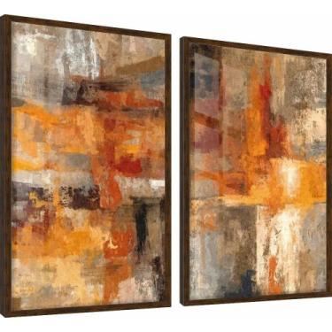 Imagem de Quadro Decorativo Abstrato Kit 2 A2 - Belo Quadro, Tabaco