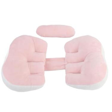 Imagem de Travesseiro de Cunha para Dormir Com Gravidez, Criada U Shape Shape Lombar Support Comfort Velvet Tampa para Travesseiro de Cunha de Maternidade Com Botões de Silicone Ajustáveis