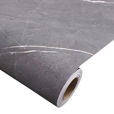 Imagem de Papel de parede espesso castelo cinza autoadesivo de contato cinza decorativo para revestimento de parede revestimento de prateleira de armário filme de vinil 15,7 x 117 polegadas