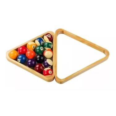 Imagem de Triângulo Profissional de Madeira para Sinuca e Bilhar, Luxo, Organizador para 15 Bolas