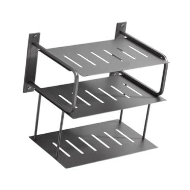 Imagem de IEUDNS 3 camadas prateleira de projetor para armazenamento de parede Caixa 11.81 "x8.27" prateleira de roteador organizador prático para câmeras de quarto do, Cinza