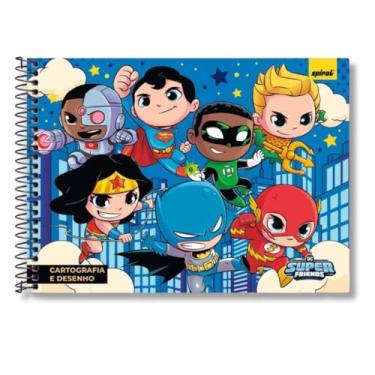 Imagem de Caderno Cartografia e Desenho Super Friends 80 fls