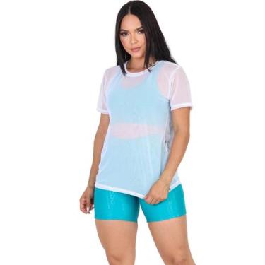 Imagem de Blusa De Tule Feminina Transparente Academia Fitness  - RJIMPORTS, Bra