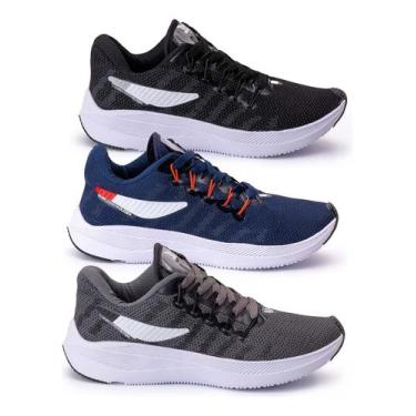 Imagem de Kit 3 Pares Tênis Masculino Para Treino  Macio Confortavel - Oldsen, P