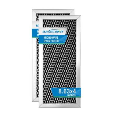 Imagem de Filtro de graxa recirculante de alumínio e carvão para forno de micro-ondas compatível com GE WB2X10956, WB02X11544 e JX81H (tamanho é 21 x 10 x 0,38 cm, pacote com dois) MAF-08