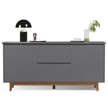 Imagem de Buffet Aparador Para Sala De Jantar 163cm Flow Cinza - Ej Móveis