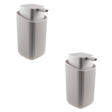 Imagem de Kit 2 Saboneteiras Sabonete Liquido Banheiro Lavabo Elegante (Cinza)