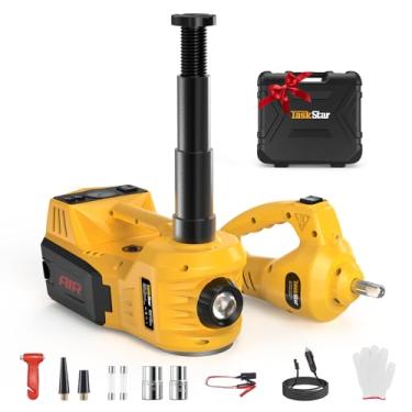 Imagem de TaskStar Kit de Macaco para Carro Elétrico, Macaco Hidráulico de 5 Toneladas 12V com Chave de Impacto Elétrica e Bomba de Inflador de Pneus, Kit de Macaco Portátil para Carro Suv Mpv Sedan Caminhão Tr