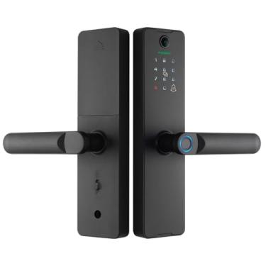 Imagem de Fechadura De Porta Inteligente Com Câmera E Campainha, Maçaneta Da Fechadura Da Porta De Entrada Sem Chave Wifi Impressão Digital Senha Cartão Ic Desbloqueio Por Aplicativo