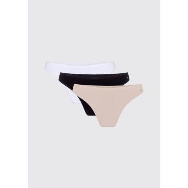 Imagem de Kit/3 Calcinha Biquíni Hering 77UF Feminina Malha Algodão T. P/XG, G, 