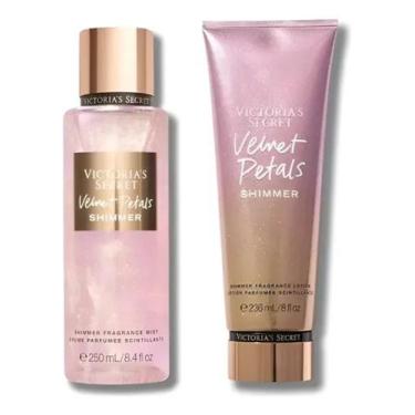Imagem de Kit Victoria's Secret Velvet Petals Shimmer hidratante + Body Splash s