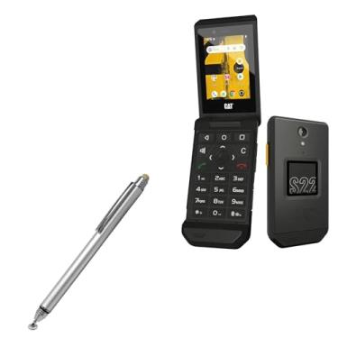 Imagem de Caneta Stylus para CAT S22 Flip (Caneta Stylus da BoxWave) - Caneta Stylus capacitiva DualTip, ponta de disco de fibra capacitiva Stylus para CAT S22 Flip - Prata metálica